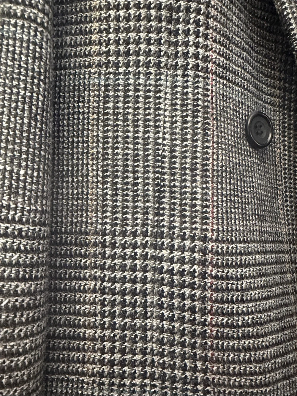 Evan Picone Gray Glen Plaid Double-Breasted Sport Coat